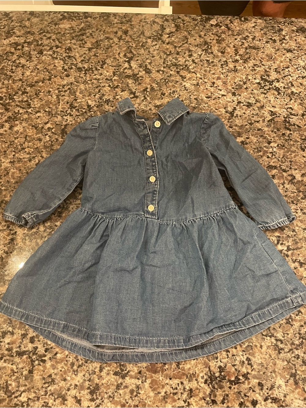 GAP Girls' Denim Button-Front Dress - Blue